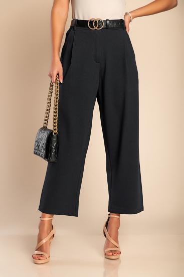 Elegantne hlače z ravnimi hlačnicami, črne