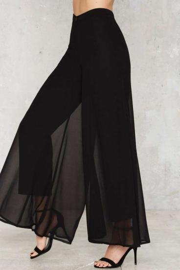 Elegantne dolge hlače Veronna, črna