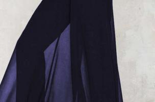 Elegantne dolge hlače Veronna, temno modre