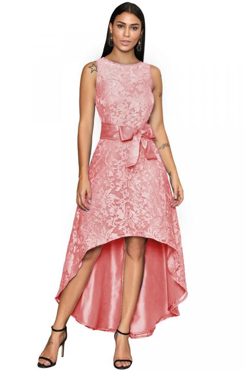 Elegantna mini obleka brez rokavov s čudovito čipko Suzan, roza