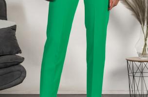Elegantne dolge hlače z ravnimi hlačnicami Tordina, zelene