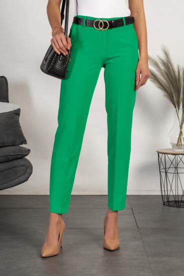 Elegantne dolge hlače z ravnimi hlačnicami Tordina, zelene