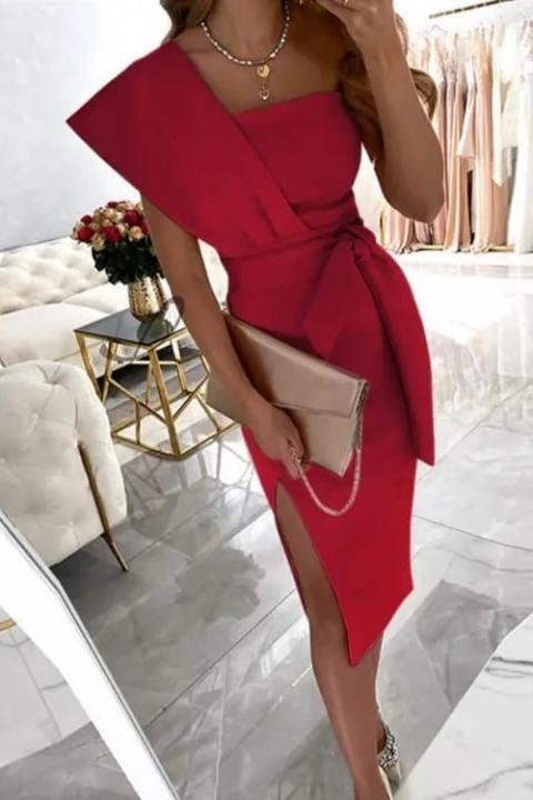 Elegantna midi obleka Triona, rdeča