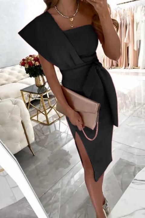 Elegantna midi obleka Triona, črna