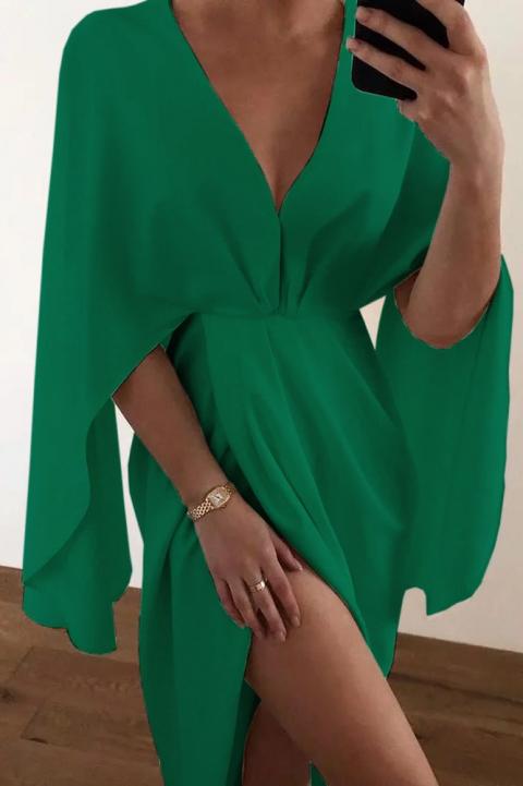 Elegantna mini obleka z razporkom Coccolia, zelena