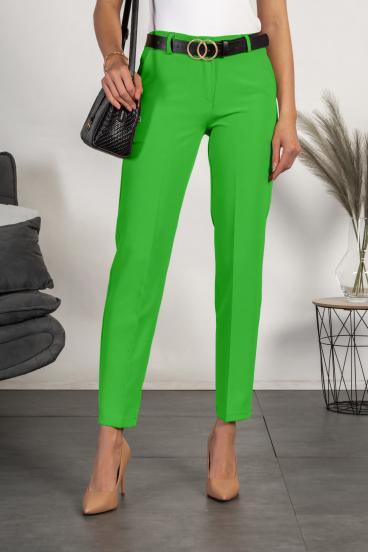 Elegantne dolge hlače z ravnimi hlačnicami Tordina, svetlo zelene