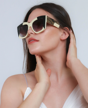 Modna sončna očala v dvobarvni kombinaciji, ART2175, črno-bele