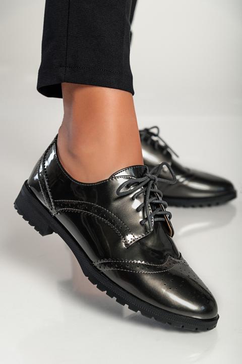 Elegantni nizki čevlji z vezalkami, G5016, sivi
