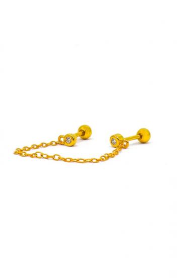 Eleganten mini uhan z verižico, ART860, zlate barve