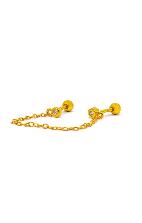 Eleganten mini uhan z verižico, ART860, zlate barve