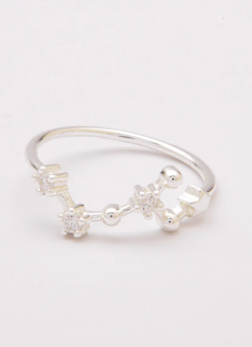 Srebrn prstan z okrasnimi diamanti, ART494 - BIK, srebrna barva