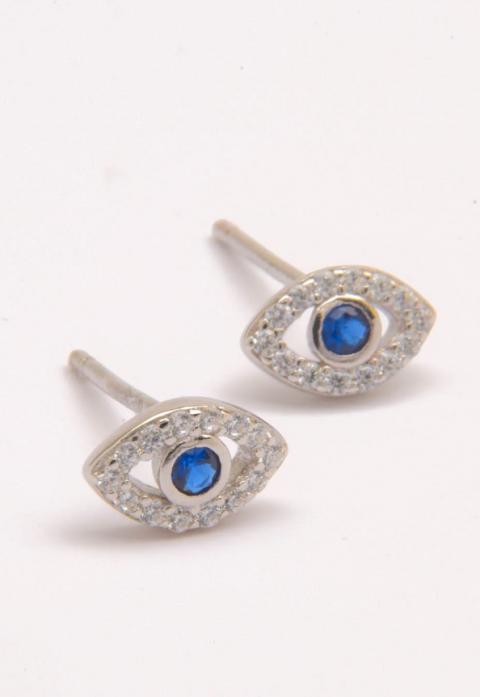 Srebrni mini uhani z okrasnimi diamanti, srebrne barve
