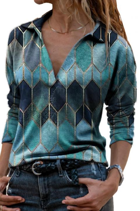Elegantna bluza z dolgimi rokavi in potiskom Noraha, svetlo modra