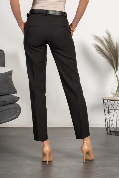 Elegantne dolge hlače z ravnimi hlačnicami Tordina, črne