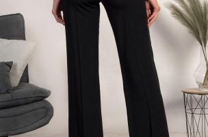 Elegantne hlače z ravnimi hlačnicami Amarga, črne