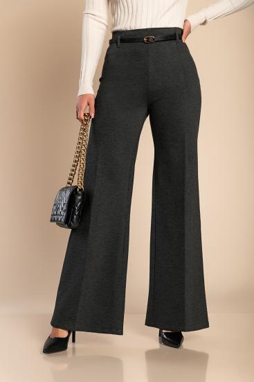 Elegantne dolge hlače z ravnimi hlačnicami, sive