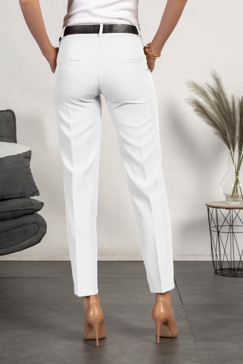 Elegantne dolge hlače z ravnimi hlačnicami Tordina, bele