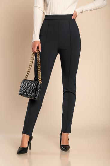 Elegantne hlače z elastiko v pasu, črne