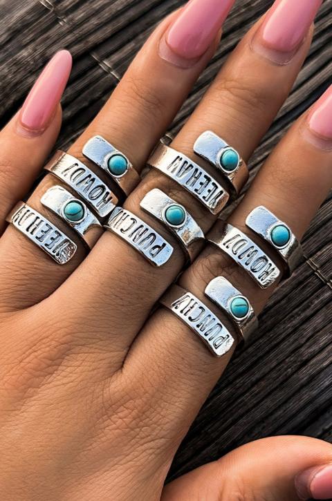 Komplet prstanov, srebrne barva
