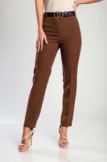 Elegantne dolge hlače, rjave