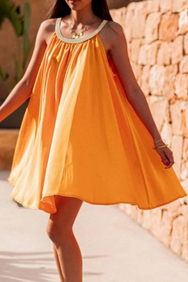 Ohlapna mini obleka, oranžna