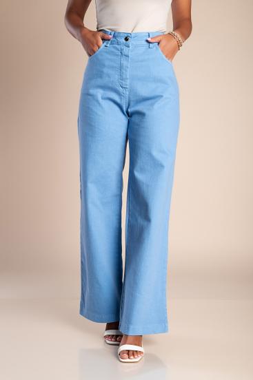 Jeans hlače s širokimi hlačnicami, svetlo modre