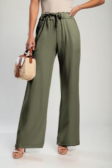 Elegantne dolge hlače Alamos, olivne