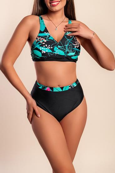 Plus size dvodelne kopalke, zelene