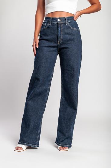 "Luxe jeans" Super raztegljive kavbojke z visokim pasom in širokimi hlačnicami
