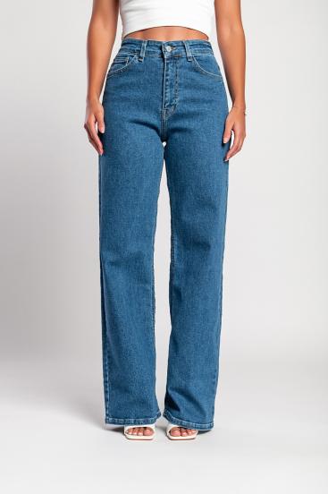 "Luxe jeans" Super raztegljive kavbojke z visokim pasom in širokimi hlačnicami
