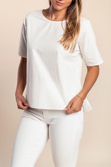 Bluza s kratkimi rokavi, bela
