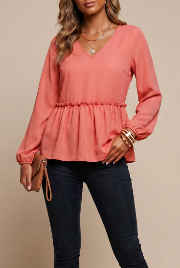 Bluza z dolgimi rokavi, starinsko roza