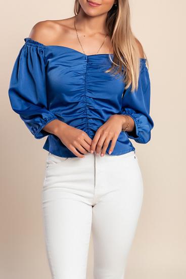 Bluza s 3/4 rokavi, modra