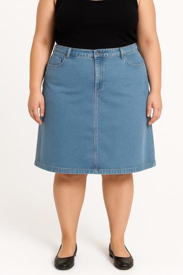 Plus size jeans krilo, svetlo modro