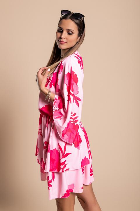 Elegantna mini obleka  s potiskom Amasena, roza