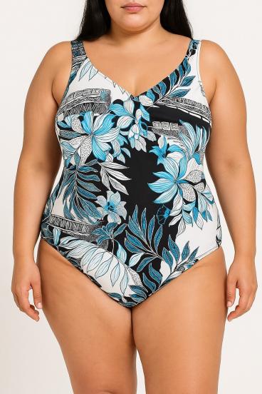 Plus size enodelne kopalke s potiskom, bele