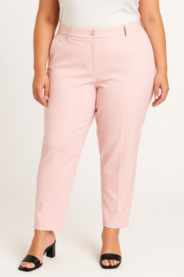 Plus size hlače, svetlo roza