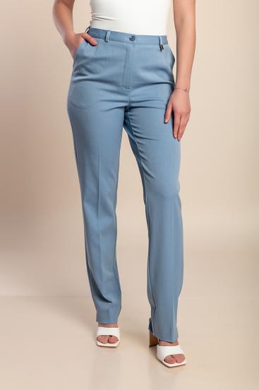 Plus size elegantne dolge hlače, svetlo modre