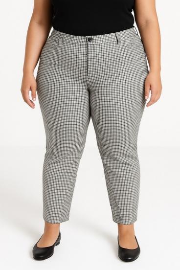 Plus size hlače s potiskom, bele