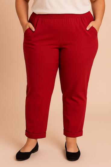 Plus size hlače, bordo