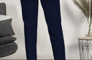 Elegantne dolge hlače z ravnimi hlačnicami Tordina, temno modra