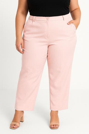 Plus size elegantne hlače, roza