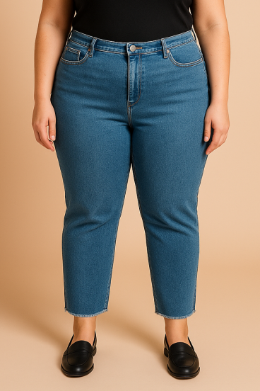 Plus size kavbojke, svetlo modre