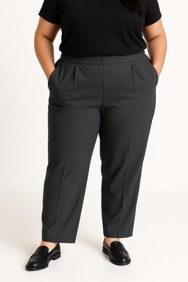 Plus size elegantne hlače, temno modre