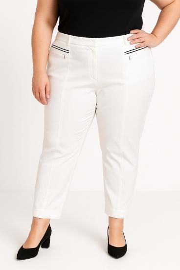 Plus size elegantne hlače, bele