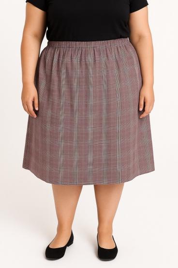 Plus size krilo s karo potiskom, vijola