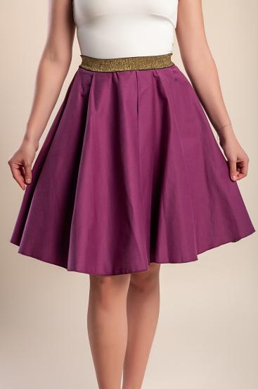 Plus size bombažno krilo, vijola