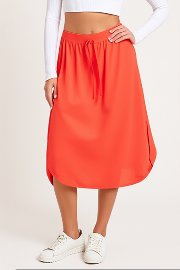 Plus size midi krilo, koralno