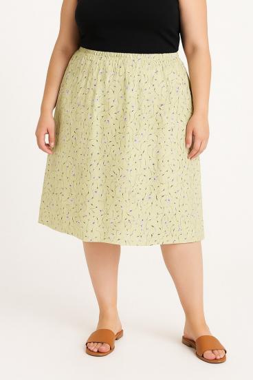 Plus size krilo s cvetličnim potiskom, svetlo zelene