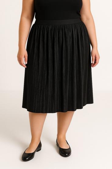 Plus size midi krilo, črno